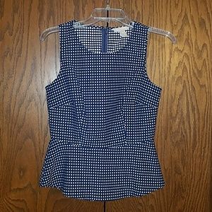 Banana Republic Blue/White Polka Dot Peplum Top 2P